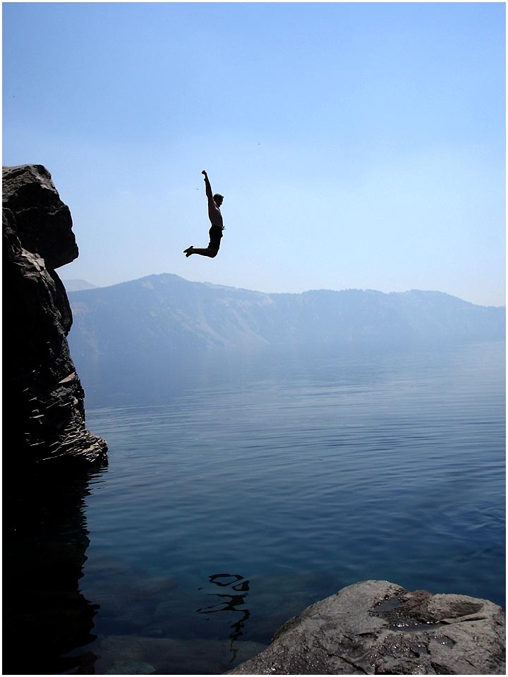 Crater Lake Cliff Jumping.