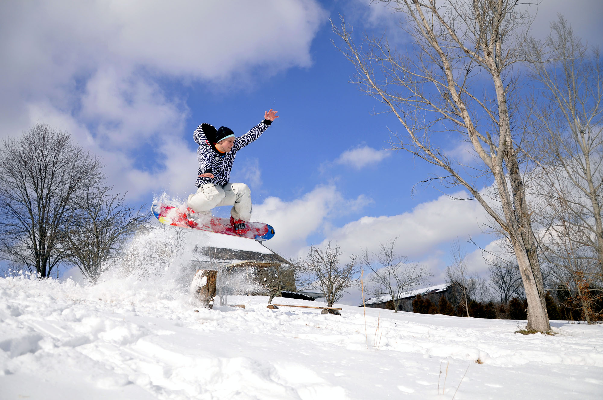 Snowboarding at Uncle Ernie's inKentucky