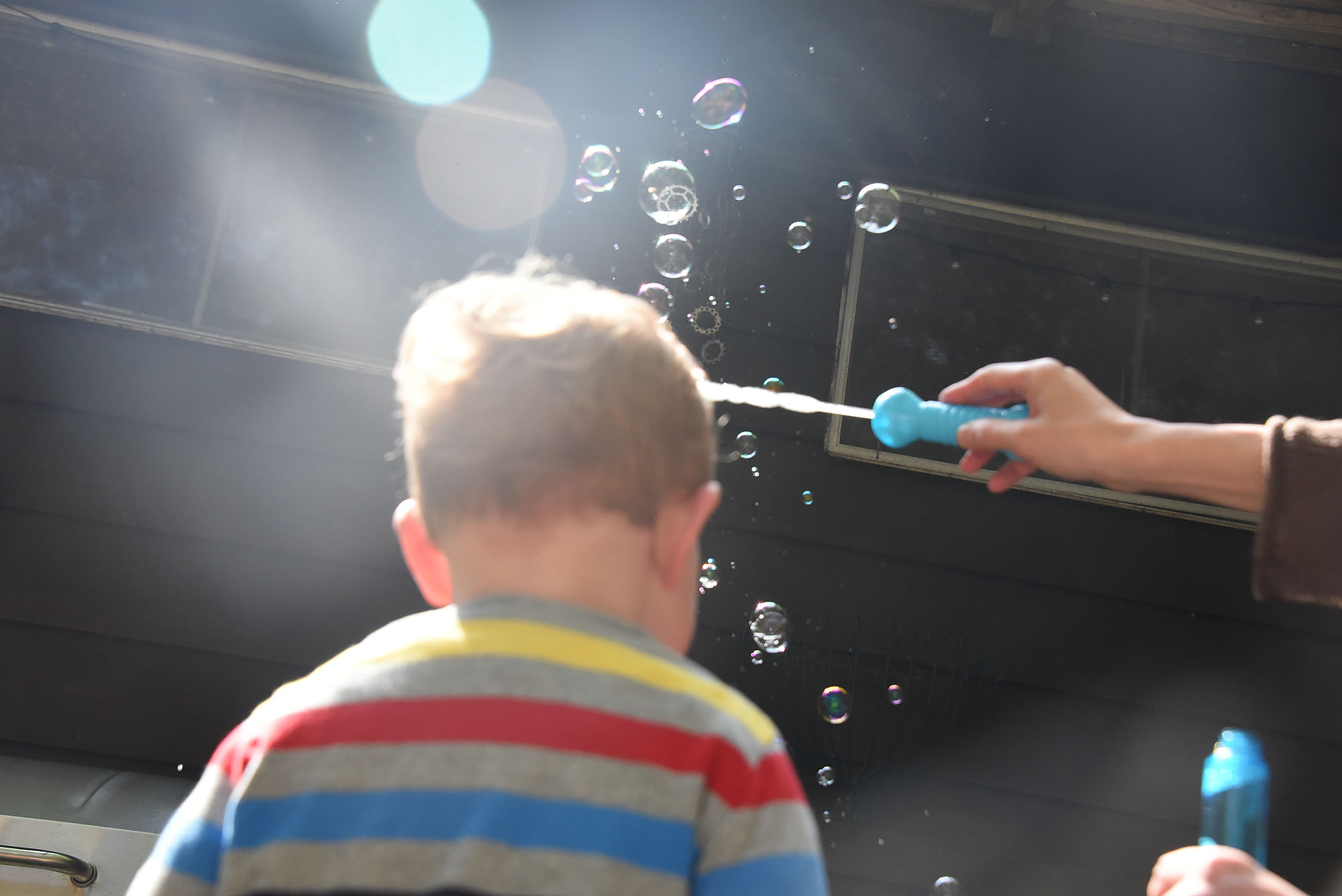 Bubble blowing at Michigan Dunes